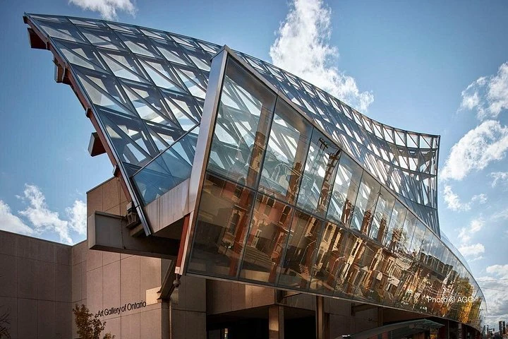 Glass and timber facade of the Art Gallery of Ontario
