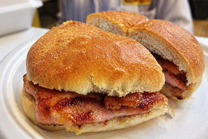 Meat sandwich on a food tour at St. Lawrence Market