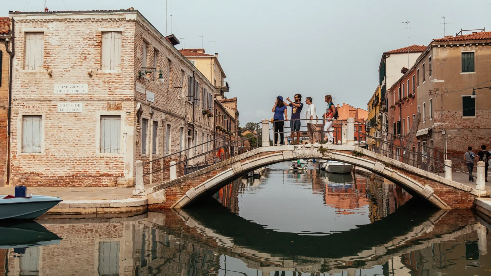 Ponte de le Terese bridge over a canal in Venice's Dorsoduro district