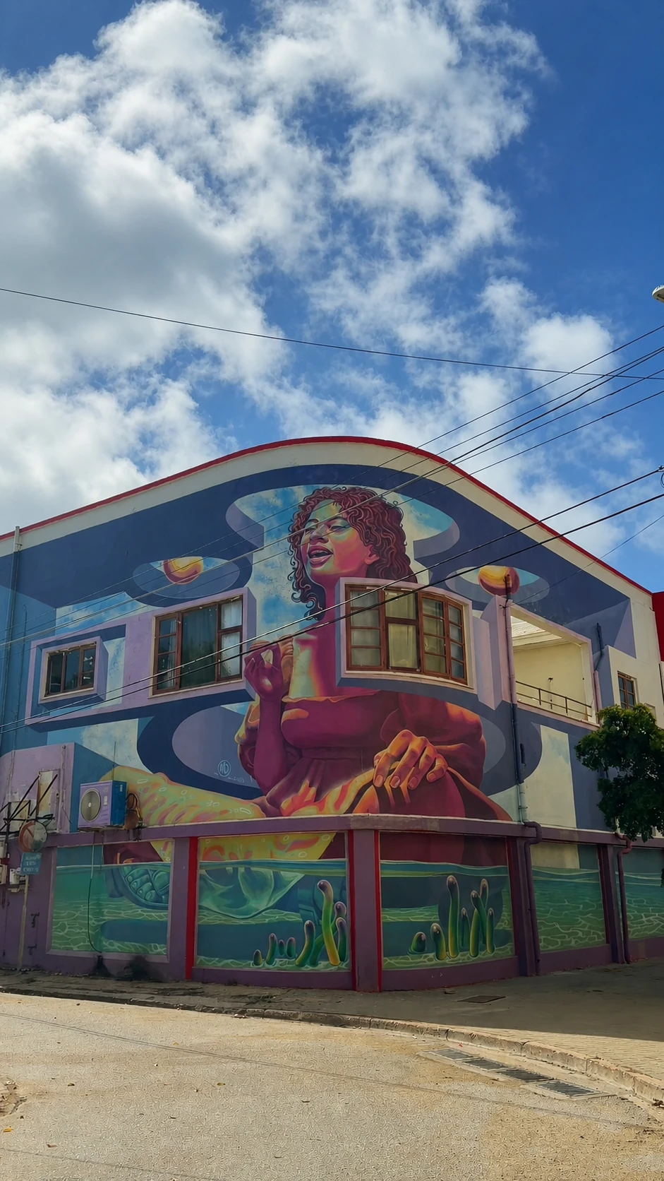 Grande fresque sur une façade de San Nicolás, Aruba