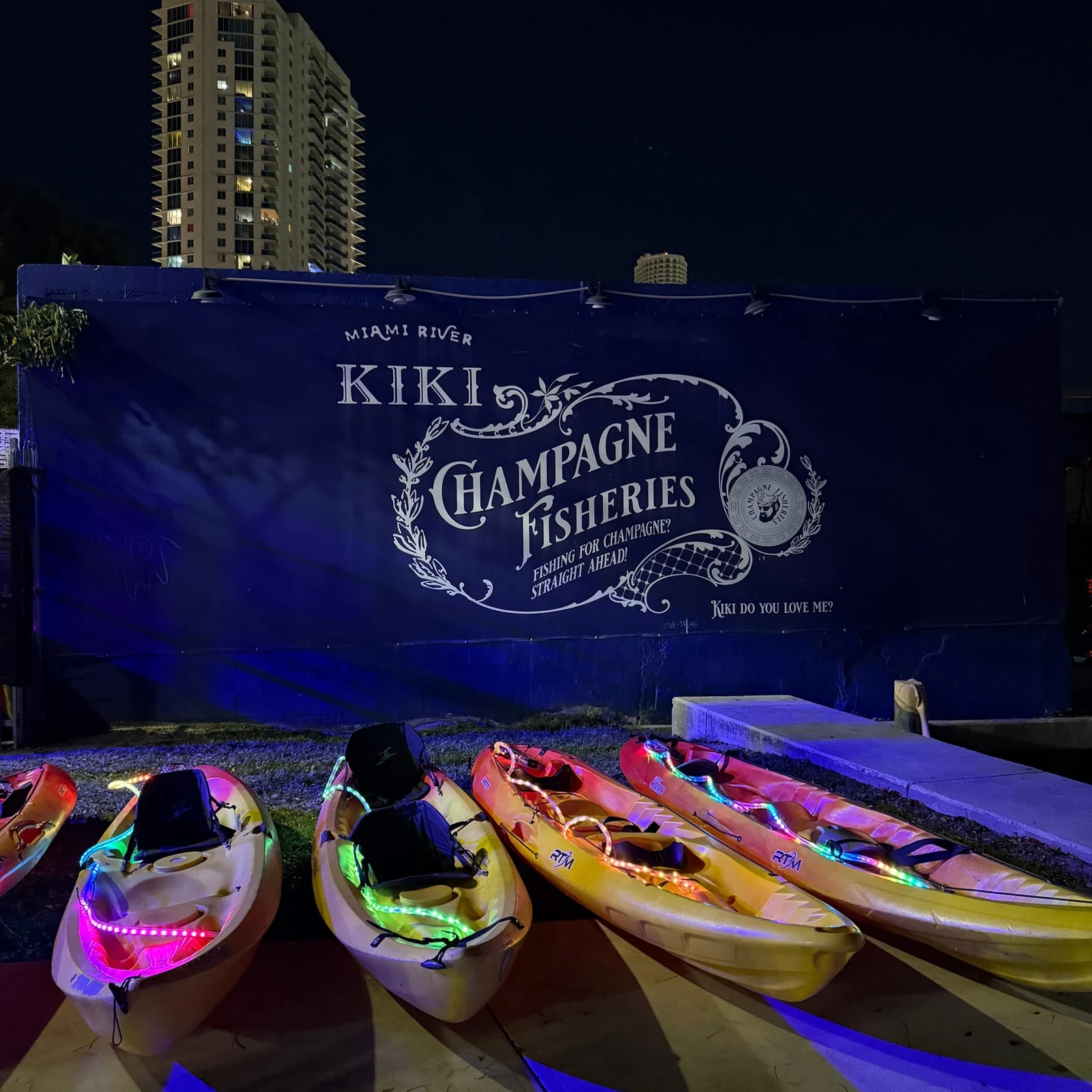 Erlebe Miamis beleuchtete Skyline vom LED-Kajak aus