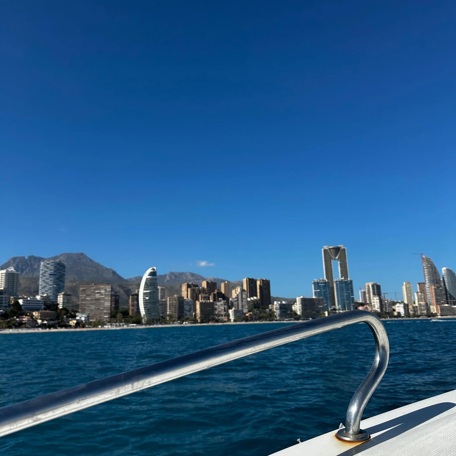 Parasailing over the Mediterranean in Benidorm