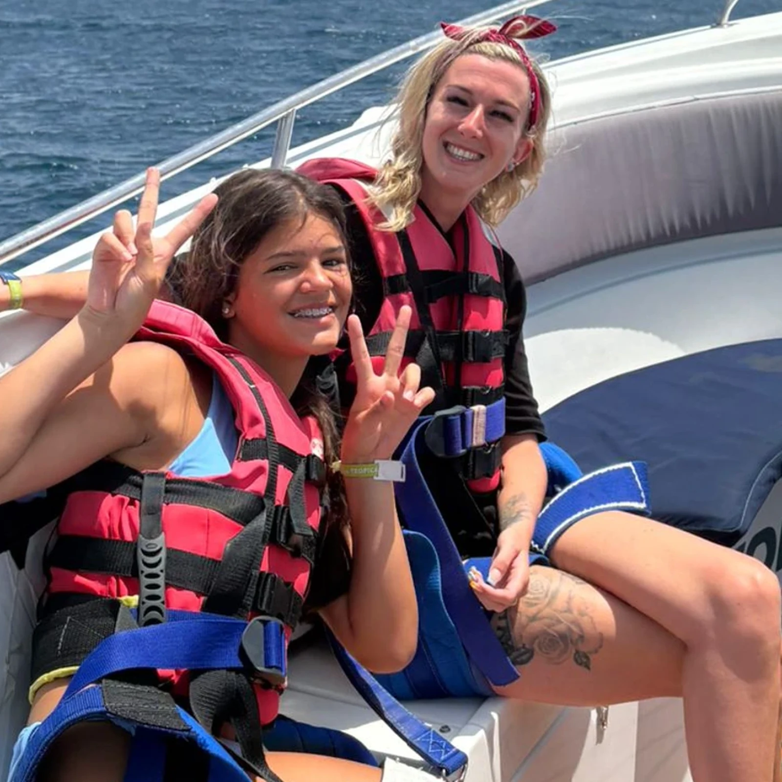 Parasailing over the Mediterranean in Benidorm
