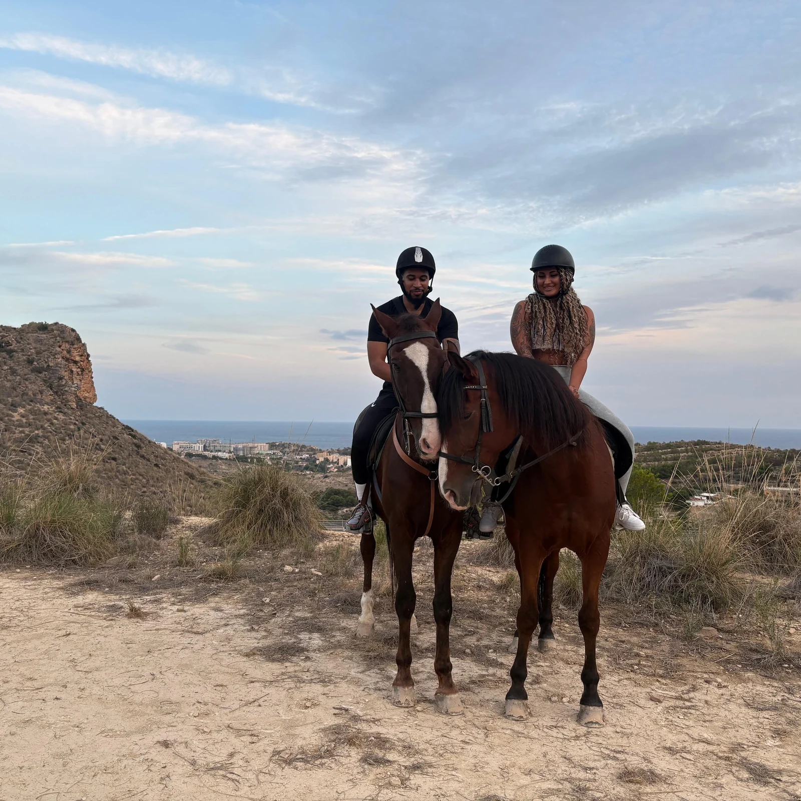 Horseback riding in Villajoyosa mountains with sea views
