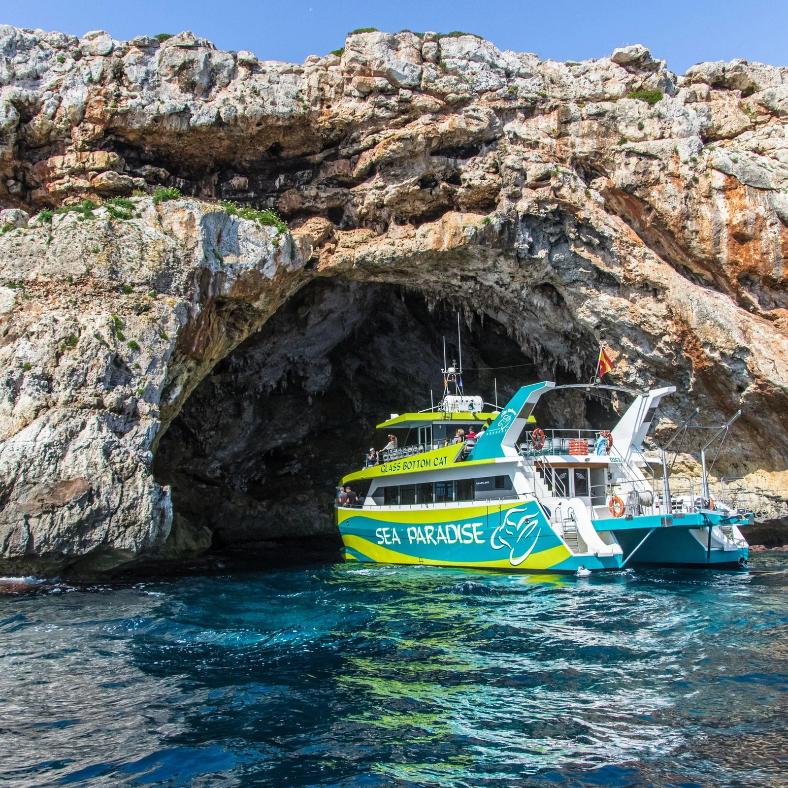 Côte est de Majorque en bateau à fond de verre, criques et baignade