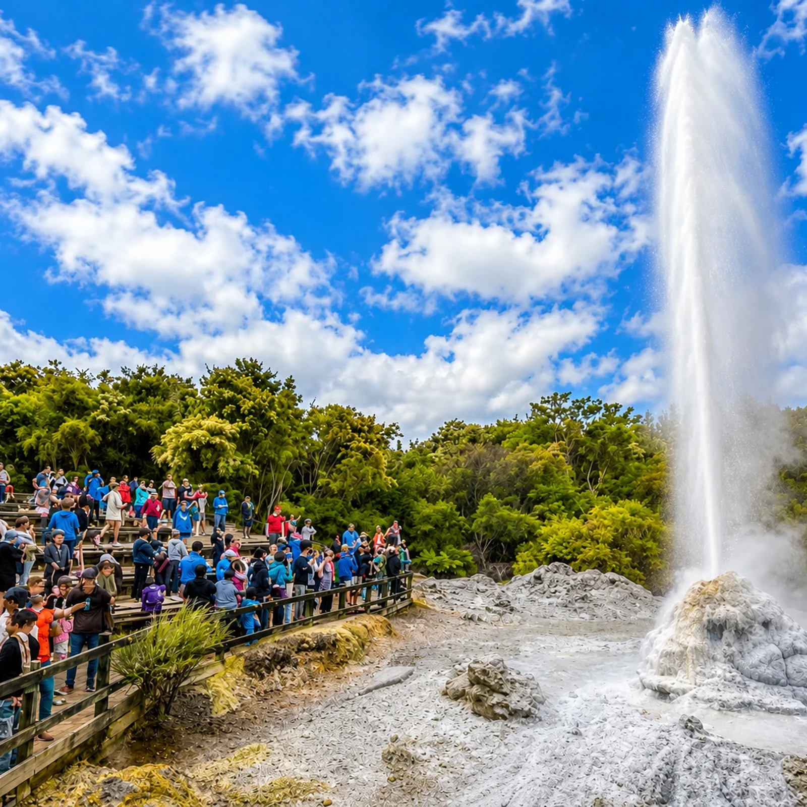 Von Tauranga zu den Geothermallandschaften von Wai-O-Tapu