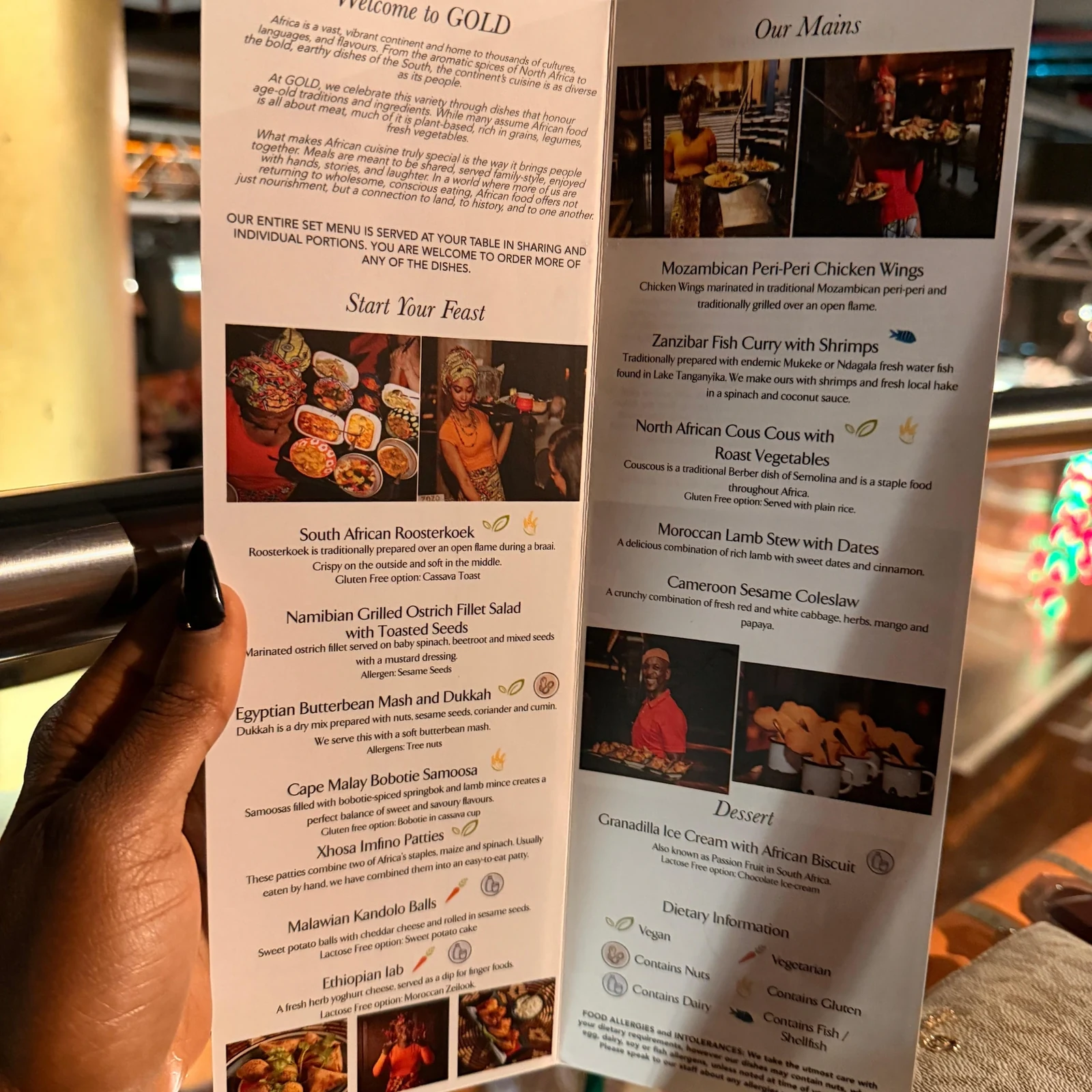 Dîner africain, djembé et spectacle au GOLD Restaurant