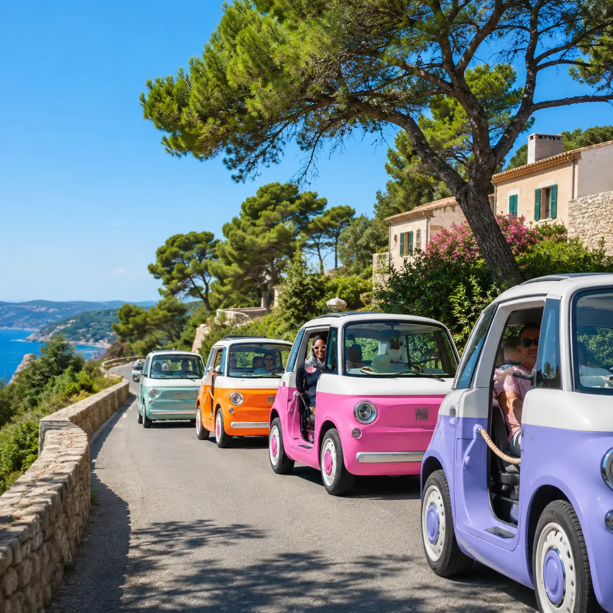 Mini-Fiat électrique à Nice sur la Côte d’Azur