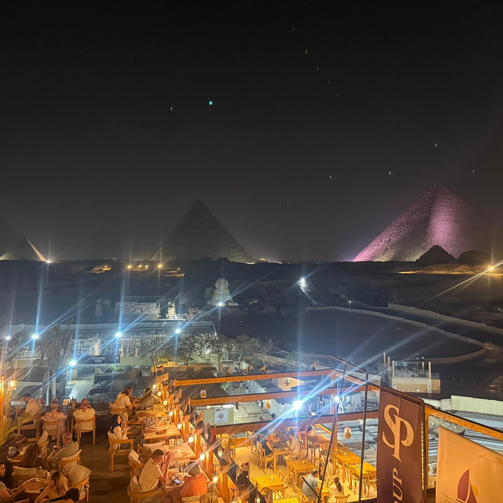 Rooftop7000 dinner overlooking the Giza Pyramids