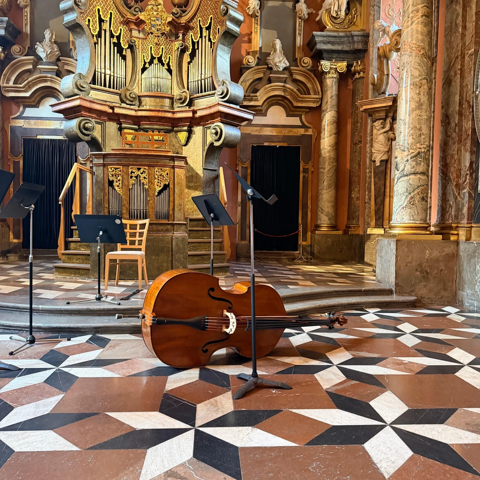 Classical music inside a Baroque Prague chapel