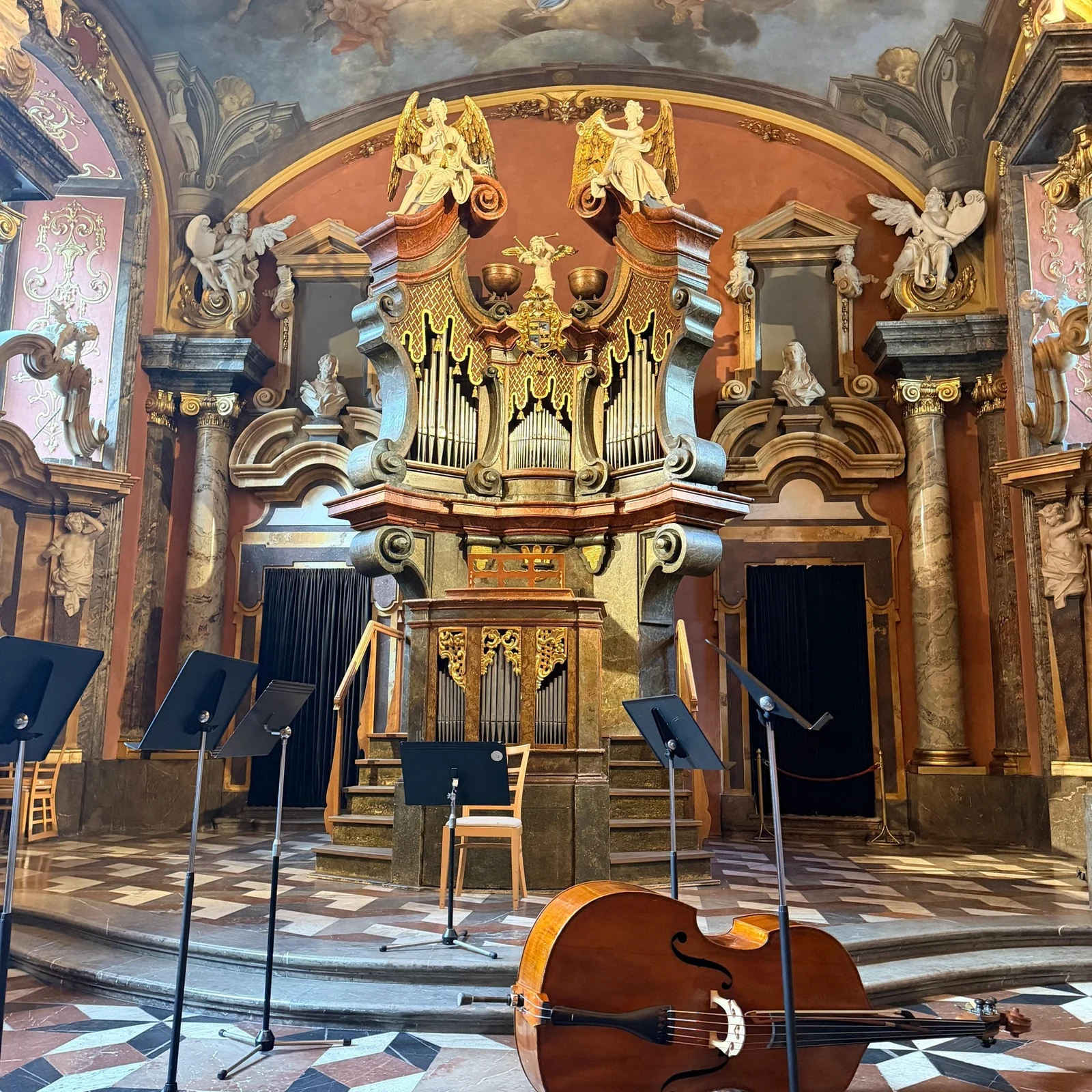Classical music inside a Baroque Prague chapel