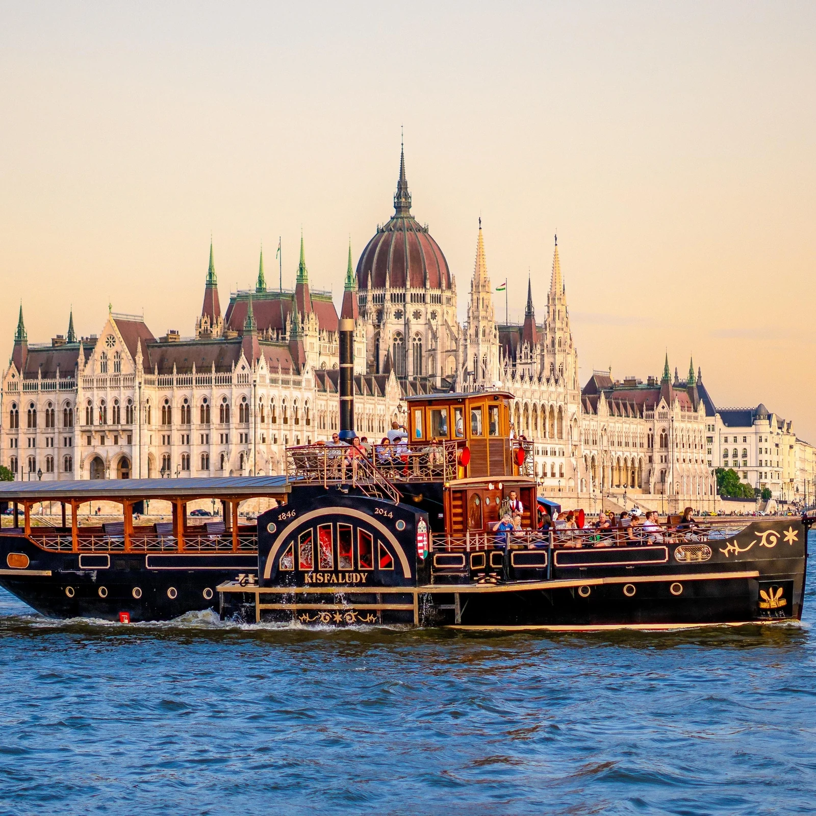 See Budapest from a historic-style paddle steamer