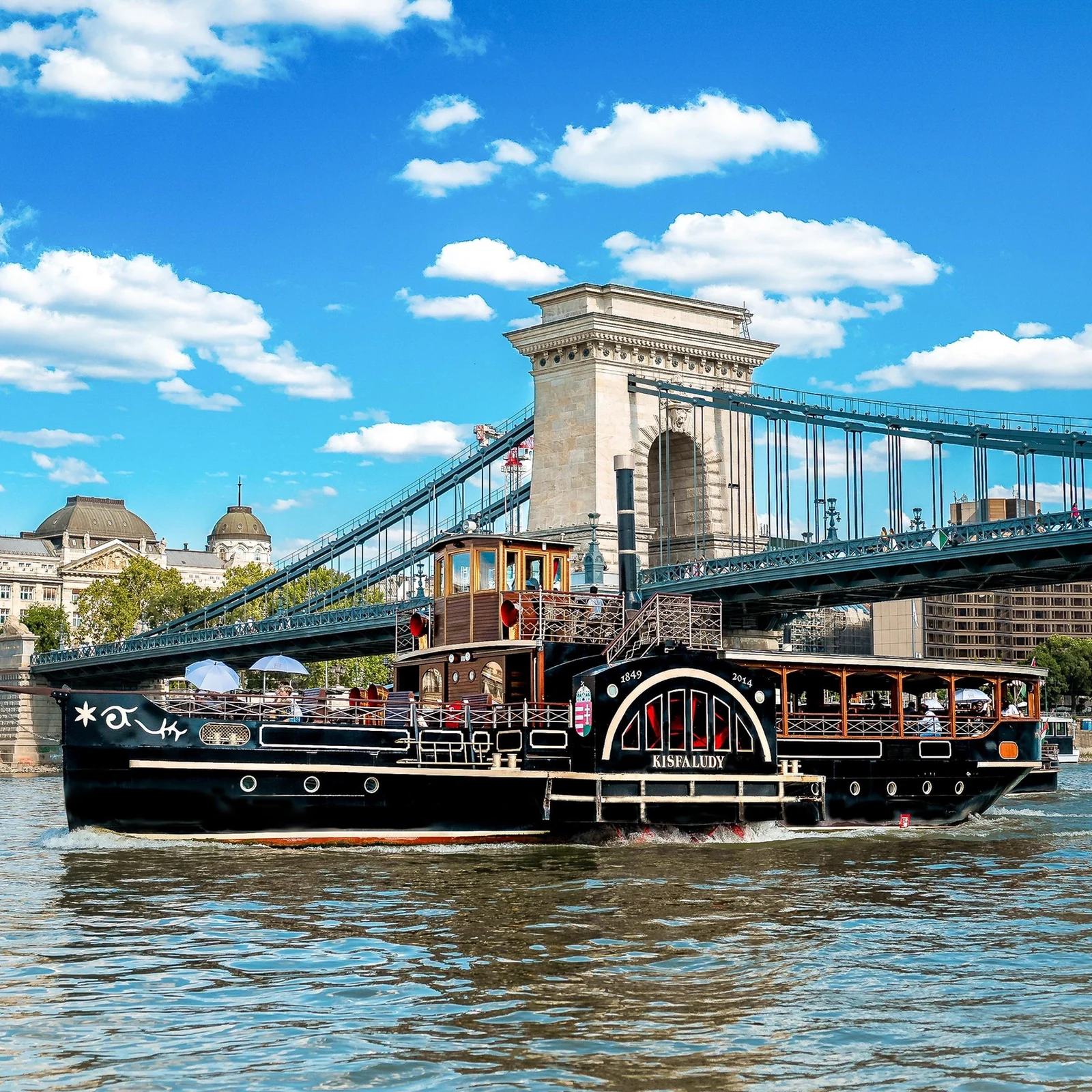 See Budapest from a historic-style paddle steamer