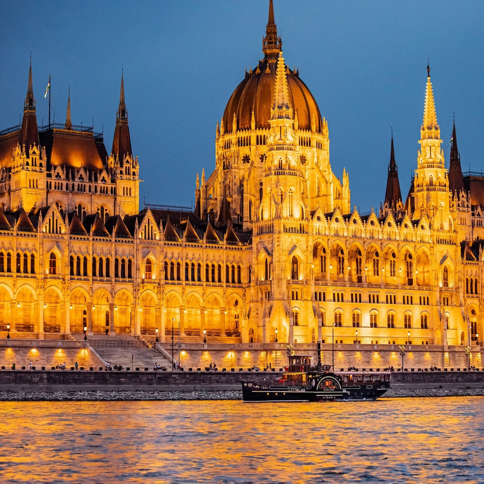 See Budapest from a historic-style paddle steamer