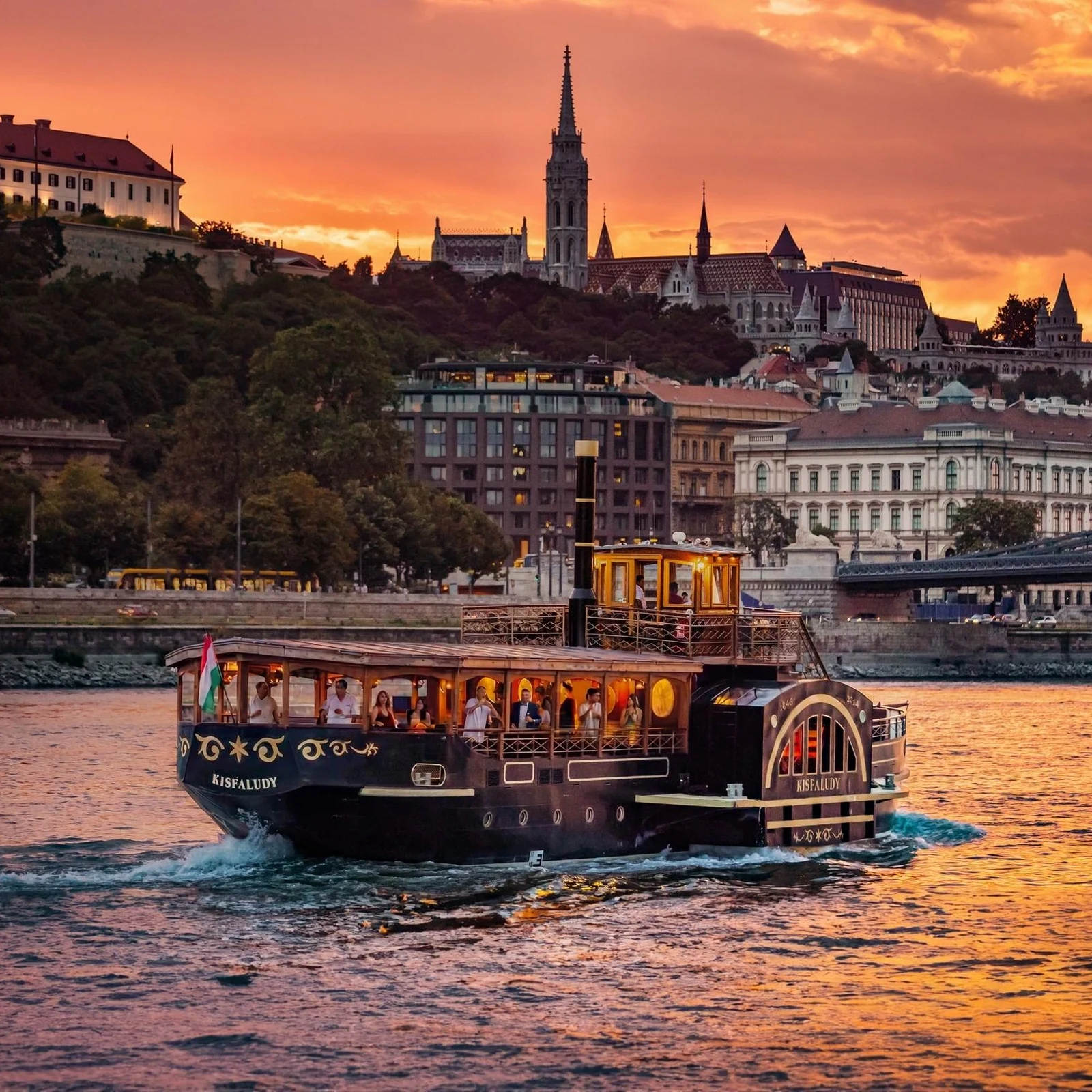 See Budapest from a historic-style paddle steamer