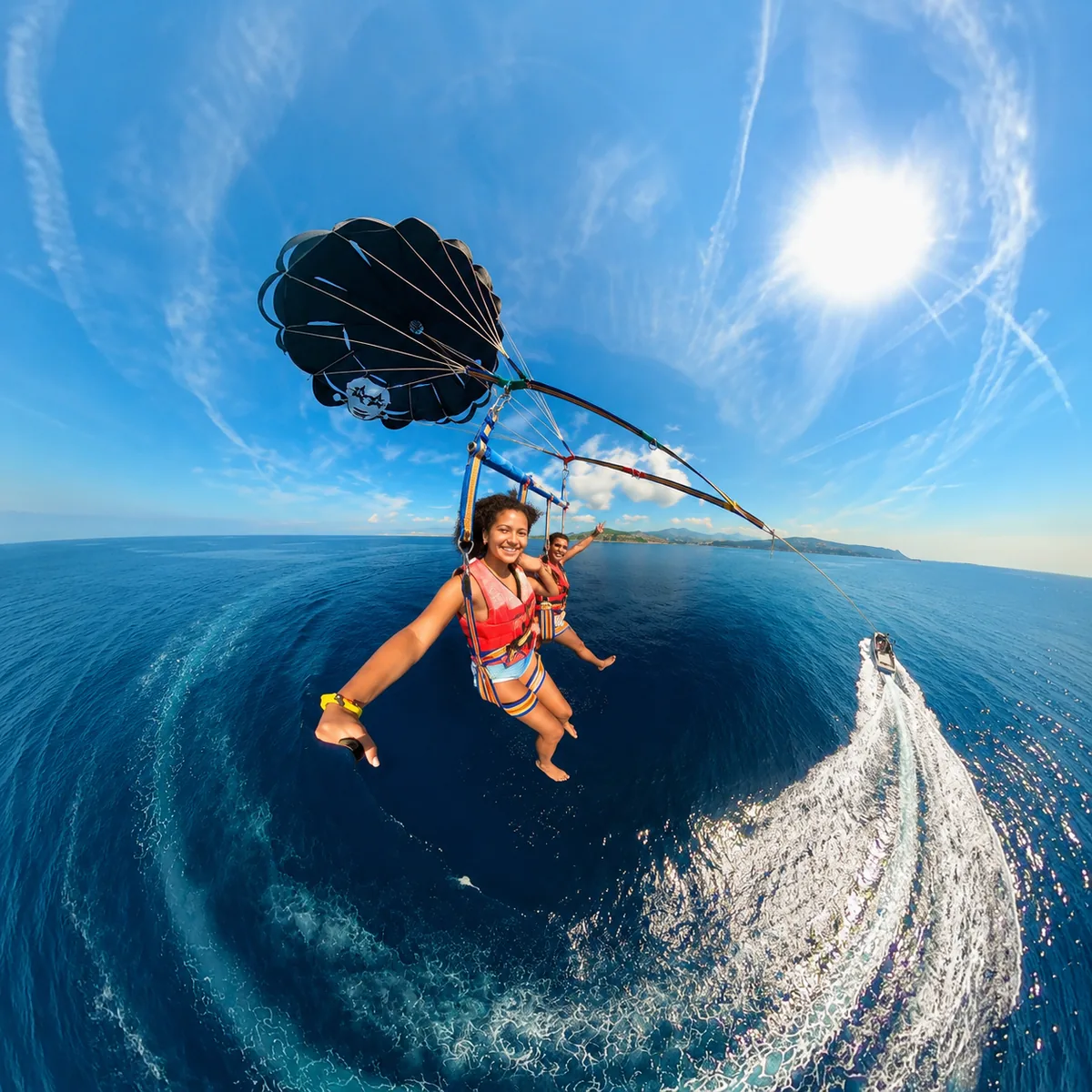 Parachute ascensionnel à Nice au-dessus de la Côte d’Azur
