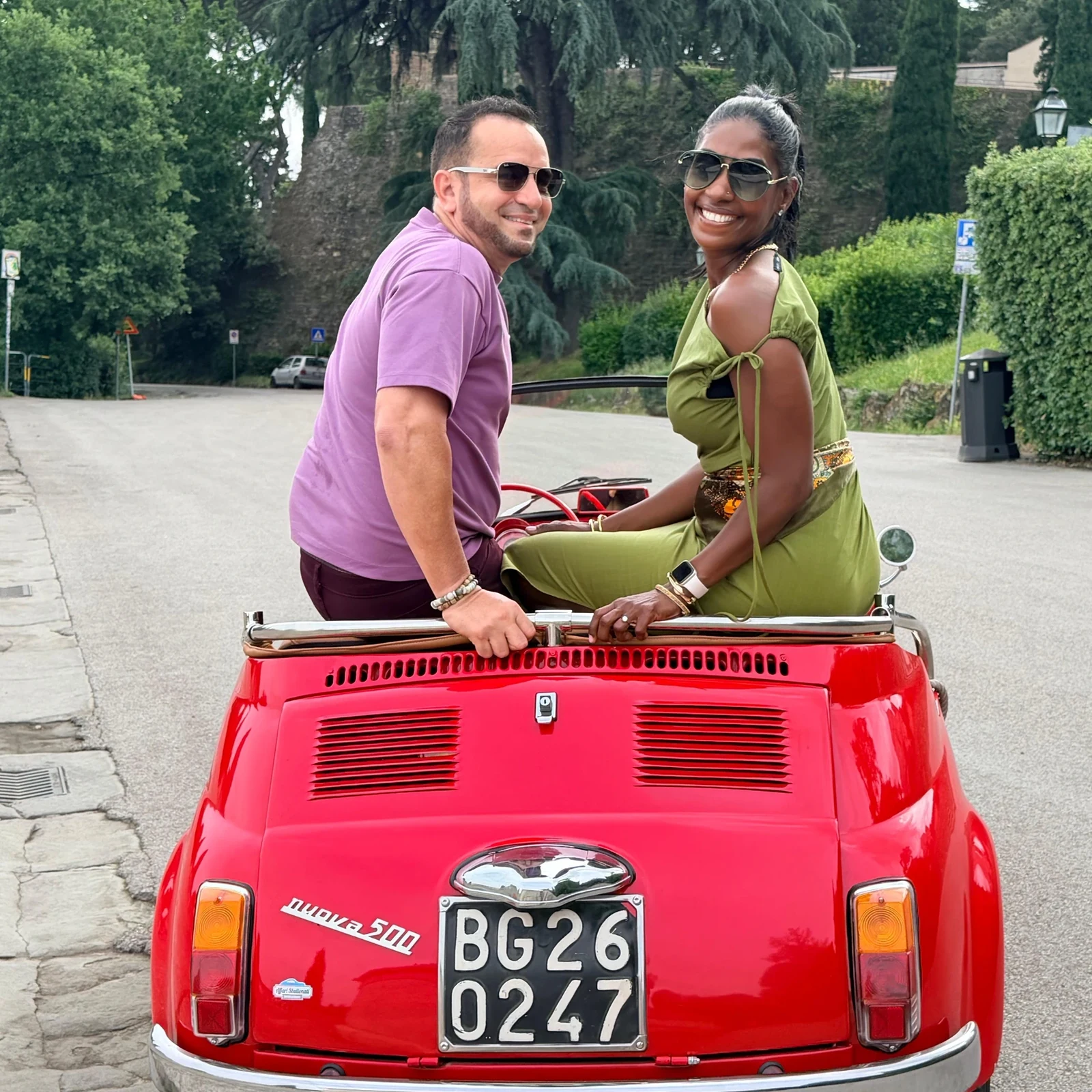 See Florence from the hills in a Fiat 500 convertible