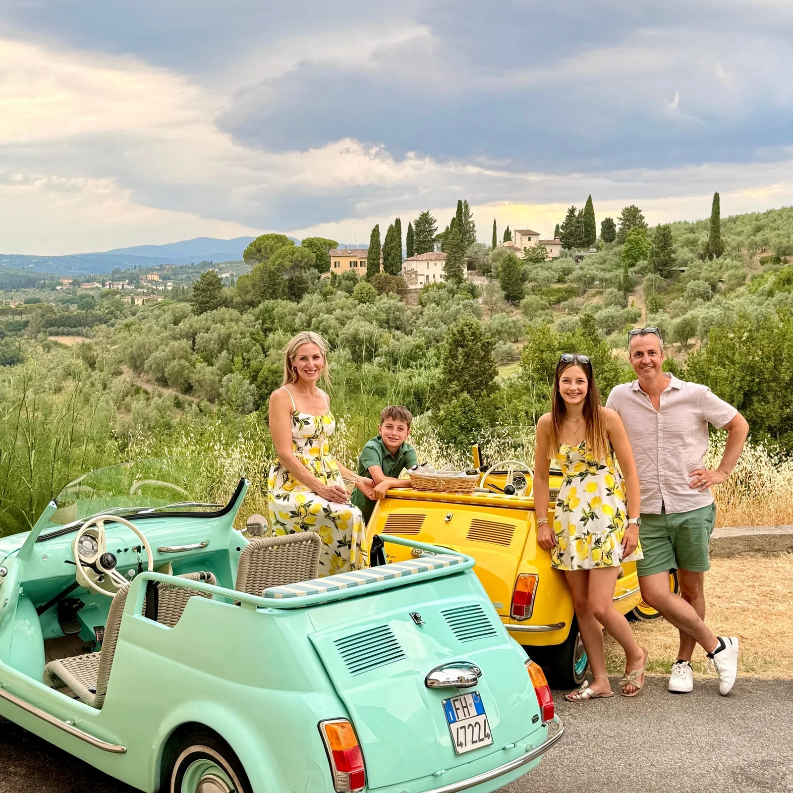 See Florence from the hills in a Fiat 500 convertible