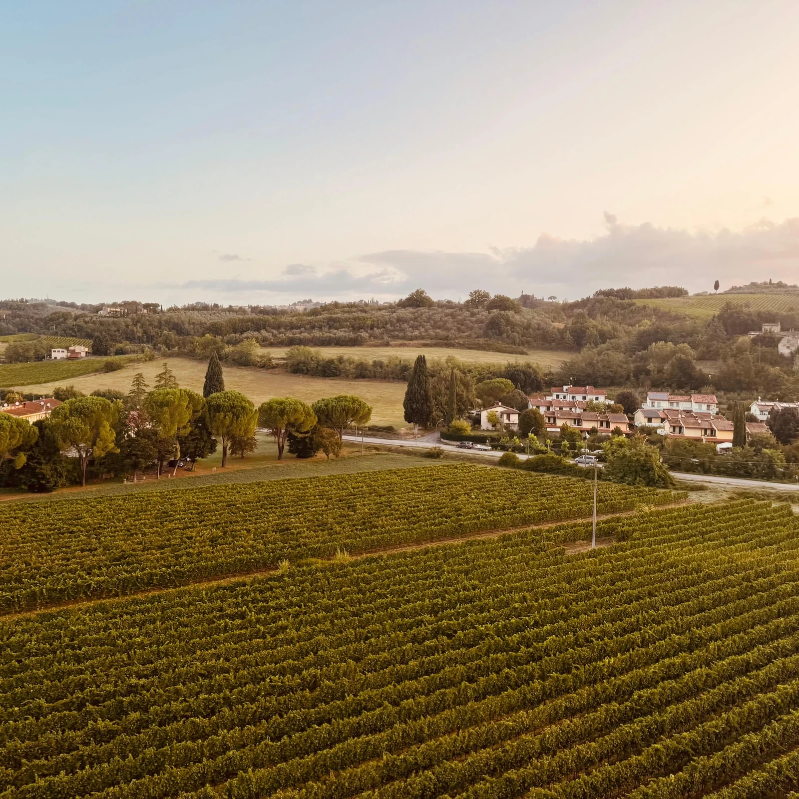 La Toscane vue d’une montgolfière