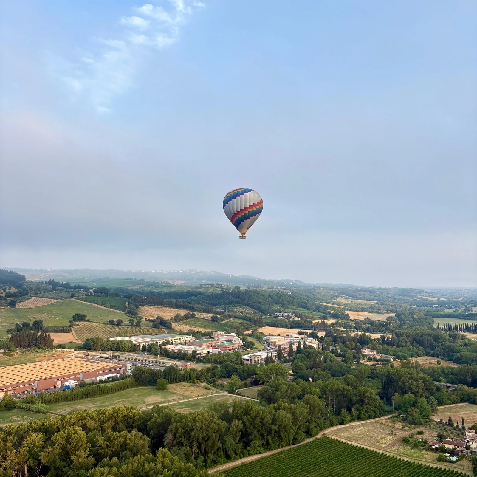 La Toscane vue d’une montgolfière