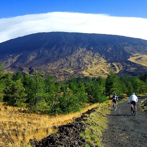 Pedalea entre bosques y antiguas coladas de lava del Etna