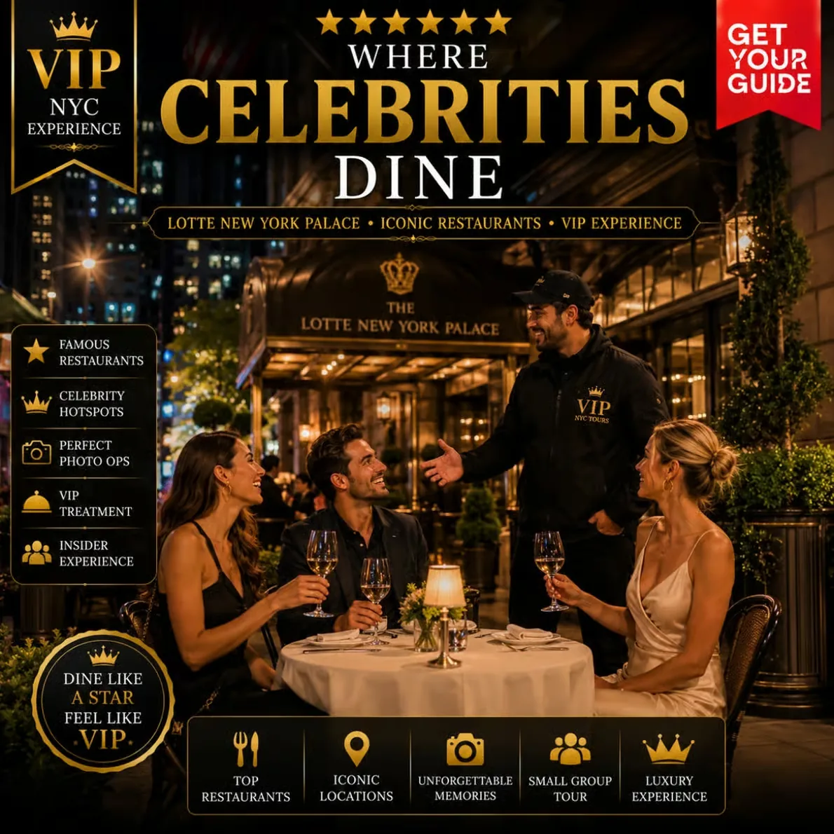 Tour nocturno Times Square y Broadway con cena en bicitaxi