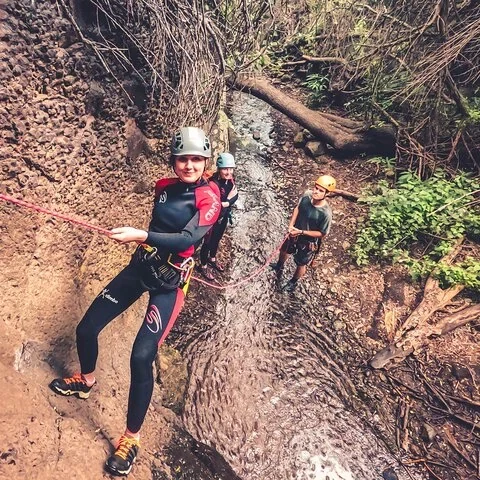 Folge dem Wasser durch Wasserfälle und Lorbeerwald