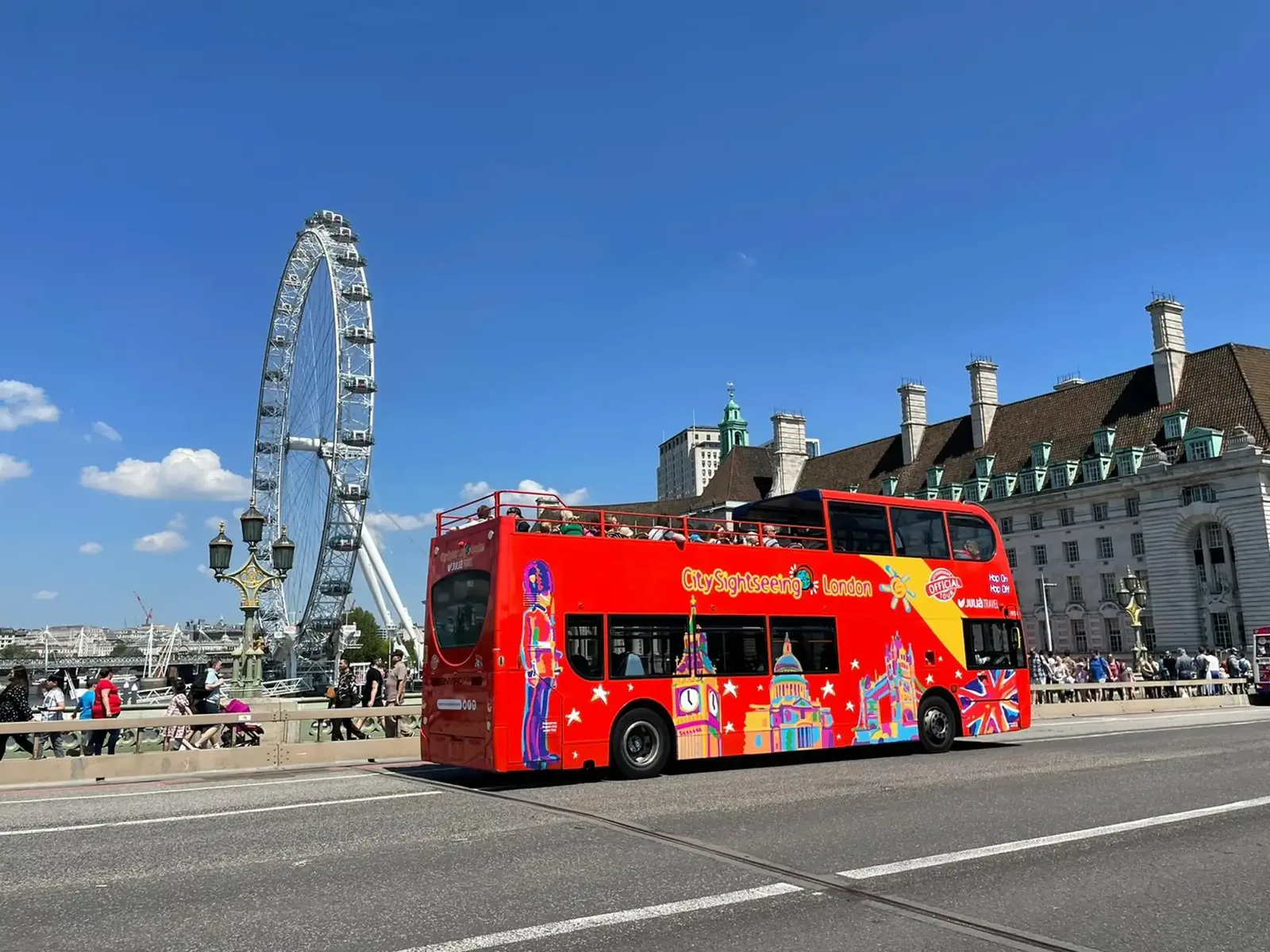 Bus touristique Londres à arrêts multiples, audioguide et options supplémentaires
