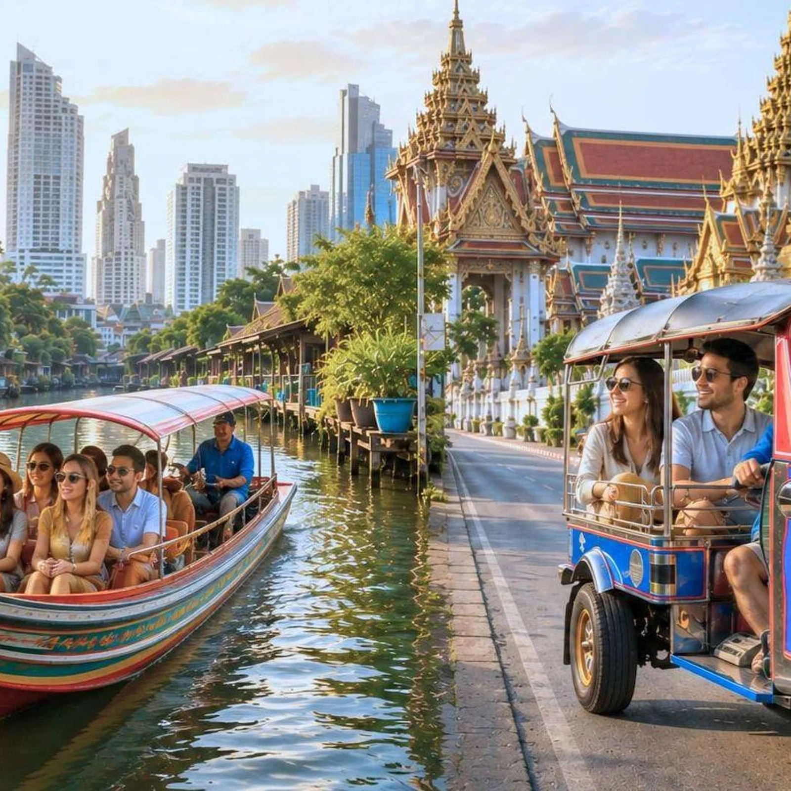 Bangkok Kanalfahrt und Tuk-Tuk-Tour mit Chinatown am Abend