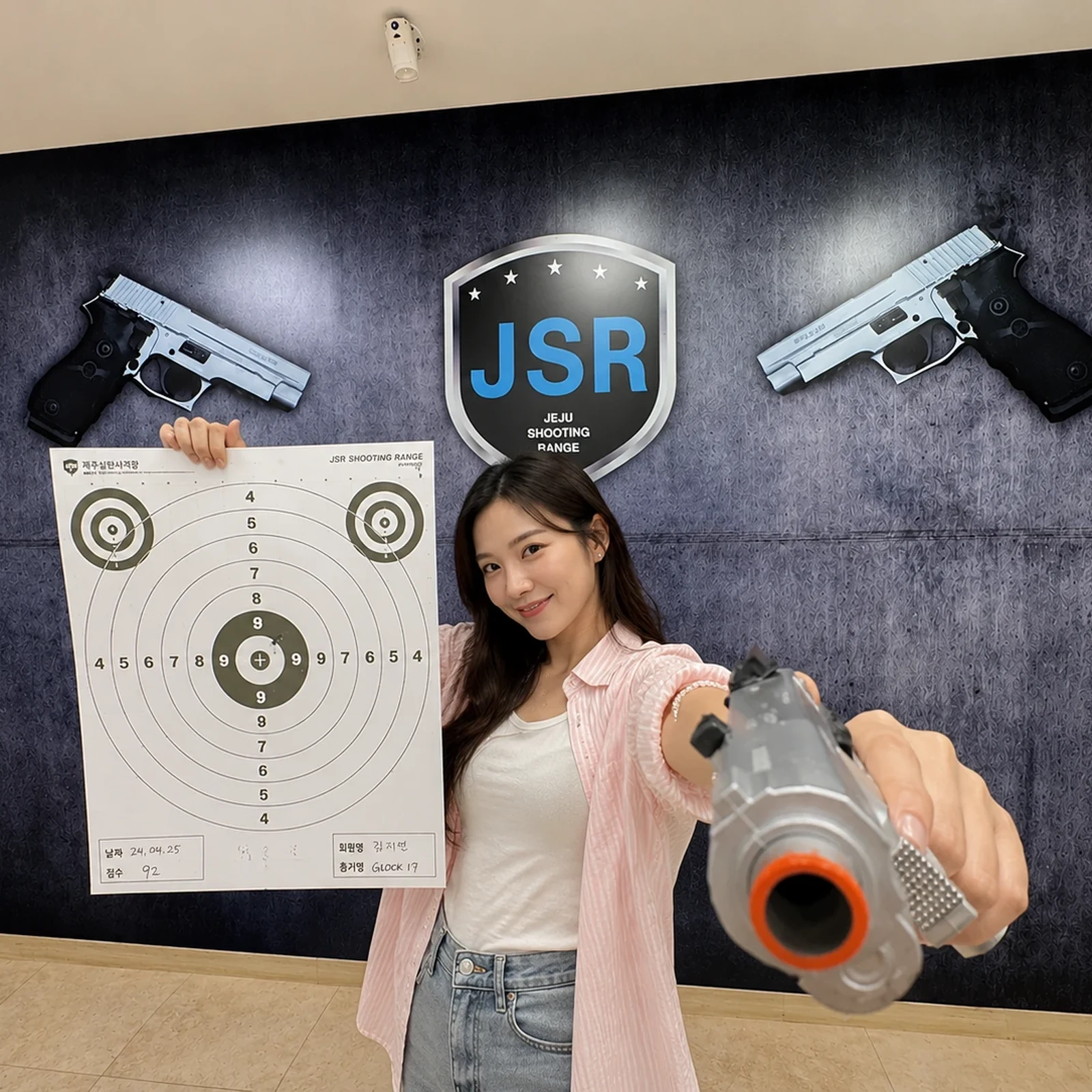 Experiencia de tiro indoor en Jeju con instructor