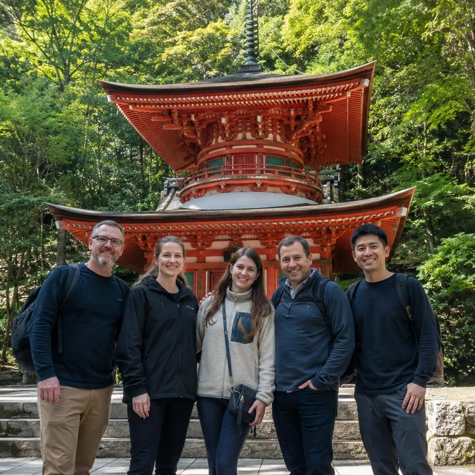 Tour privado al templo Mitaki en Hiroshima y sus cascadas