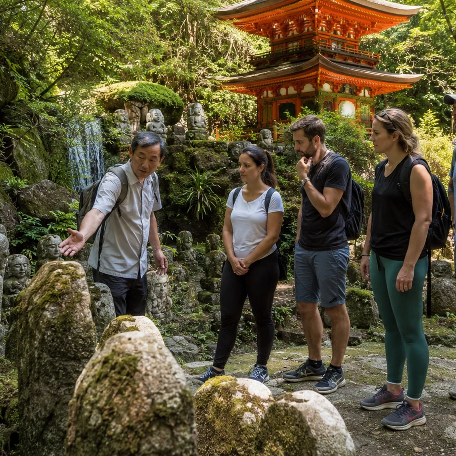 Tour privado al templo Mitaki en Hiroshima y sus cascadas