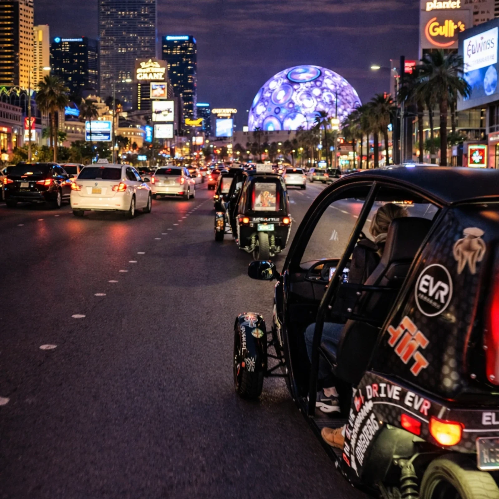 Las Vegas Nachttour im eigenen Elektrofahrzeug