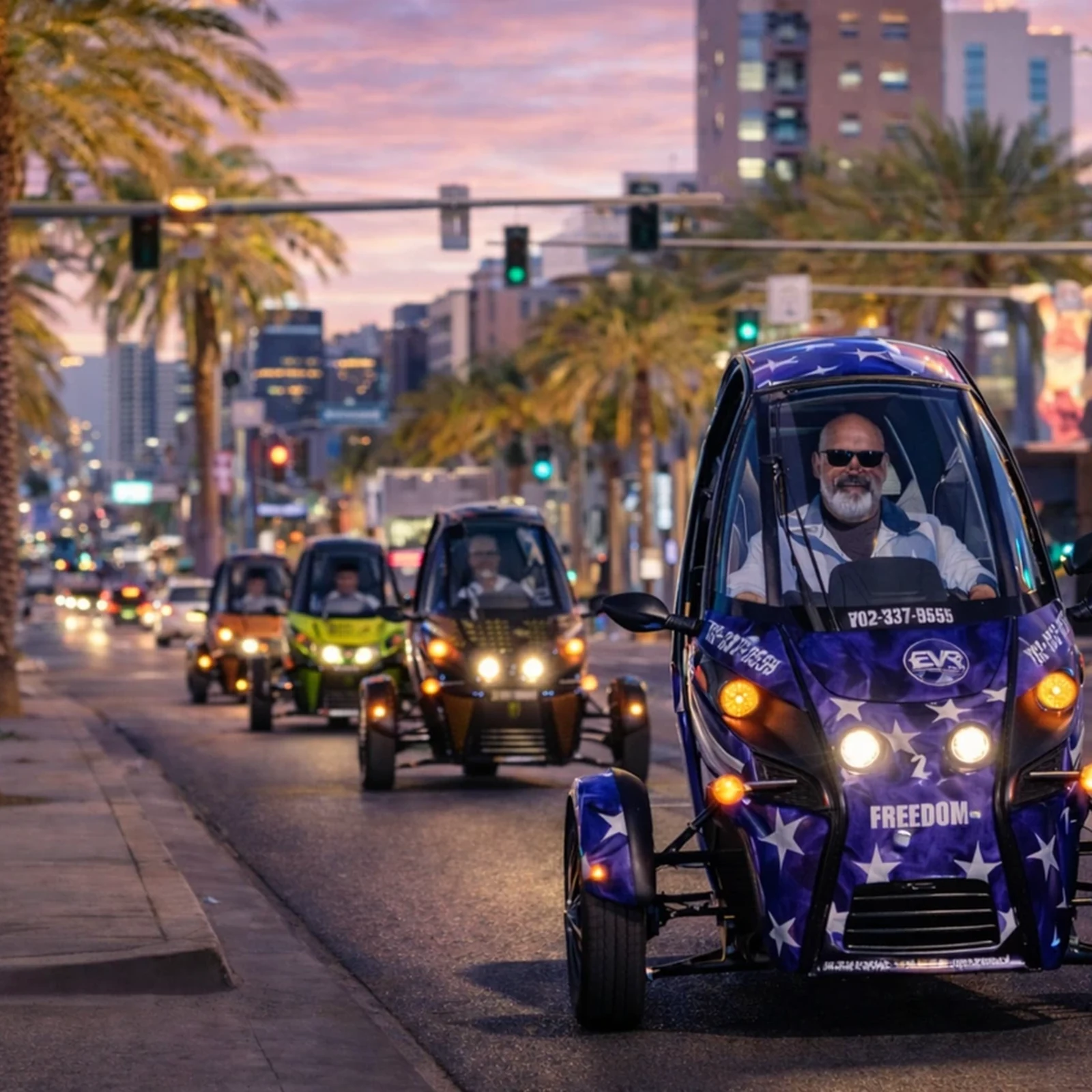 Las Vegas Nachttour im eigenen Elektrofahrzeug