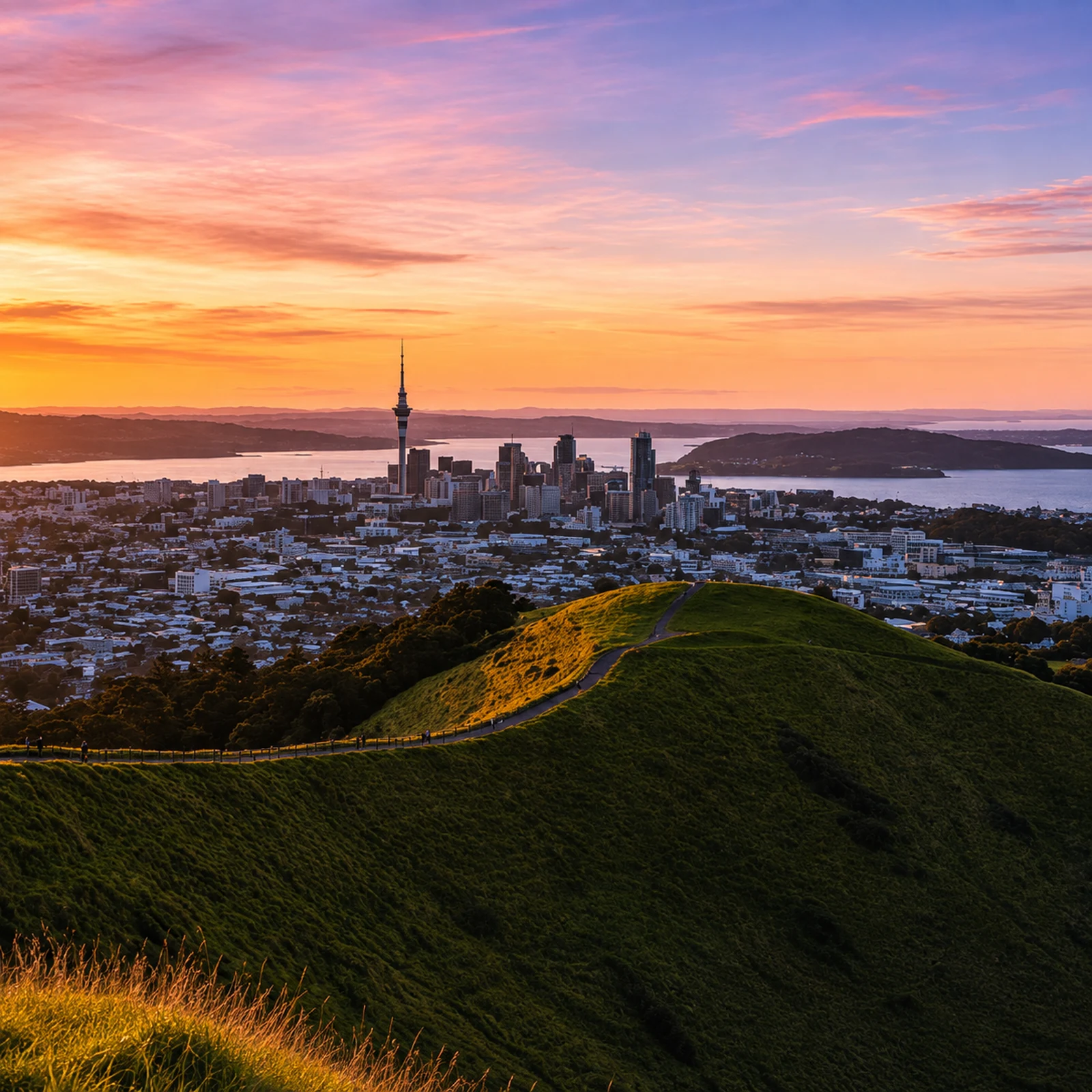Mount Eden bei Sonnenuntergang: Vulkan, Māori-Kultur und Auckland